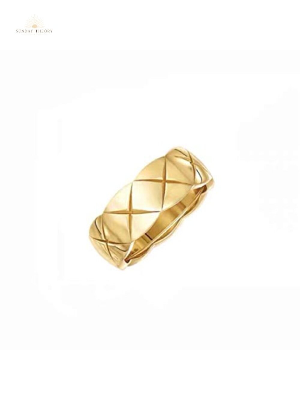 18k Gold Plated Crush Wide Band Ring, Stacking Ring